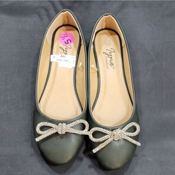 BRAND NEW LYNX JEWEL BOWNOT EMBELLISHMENTS SLIP-ON WOMEN"S FLAT - Picture 3 of 13